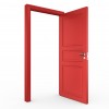 iStock red open door